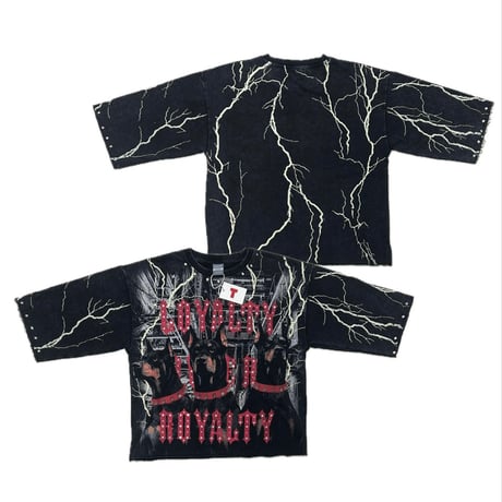 日本未入荷ブランド TAKER テイカ― LOYALTY ドーベルマン クロップドTシャツ ラインストーン (CropT25)