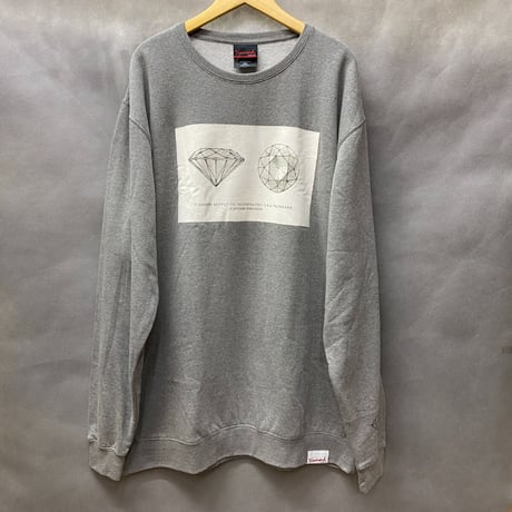 Diamond Supply ダイヤモンドサプライ Trademark クルーネック スウェット トレーナー ガンメタ