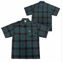 アメリカ製 CALTOP キャルトップ 半袖 オンブレチェックシャツ GREEN BROWN 緑 茶色 (SBS45)
