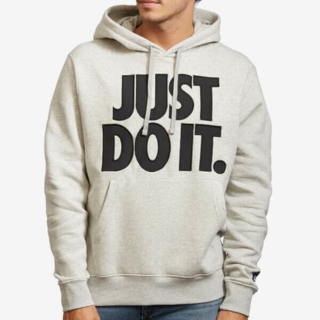USA規格 NIKE ナイキ JDI フリース プルオーバー パーカー グレー ブラックロゴ JUST DO IT (NKH3)