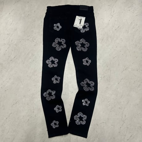 米国ブランド FWRD Denim NY クリスタルフラワー スリム デニム Slim Fit Crystal Flower Denim (JNS140)