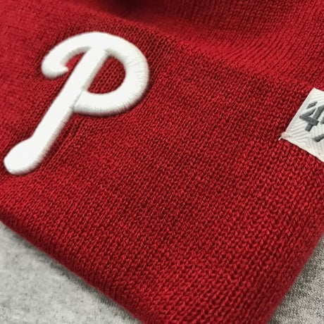 47BRAND 47ブランド Phillies フィラデルフィア フィリーズ MLB ニット帽 ニットキャップ えんじ色 赤 メジャーリーグ