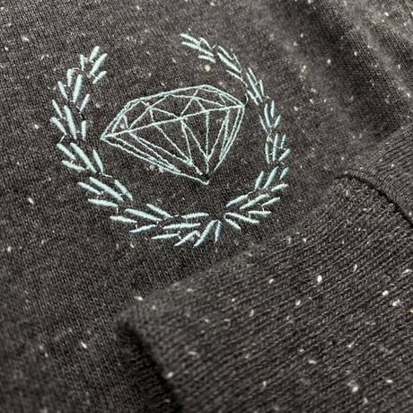 Diamond Supply ダイヤモンドサプライ CREST 襟付き ハーフボタンシャツ MIXカラー ピスタグ付き グレー