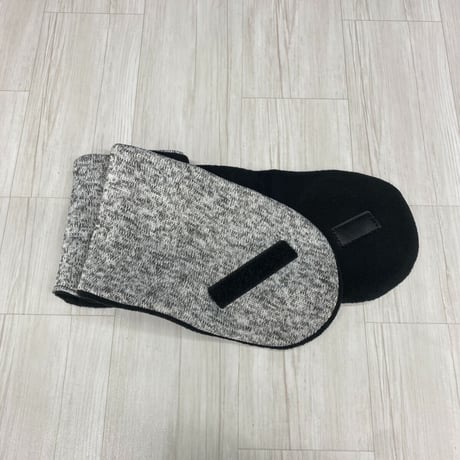 着脱ラクラク 極暖ティペット 杢ヘザー ネックウォーマー 裏フリース グレー