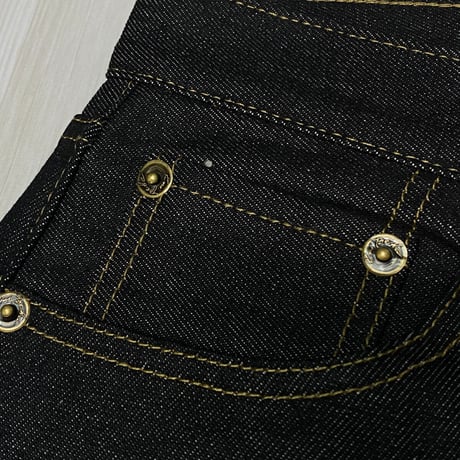 老舗LAブランド KnoBetta ノーベター RAW BLACK ブラック デニム 太め ショートパンツ (SJNS3)