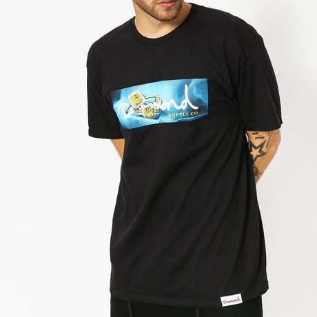 【L】 Diamond Supply Co ダイヤモンドサプライ 半袖 Ｔシャツ Citrine ボックスロゴ 黒 ジュエリー LA
