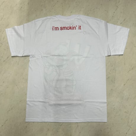 LA発 I'm Smokin' it アンダーグラウンド グラフィック ヘビーウェイト Tシャツ 白 (GTS71)