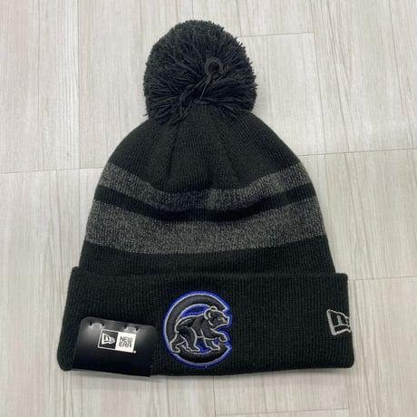 NEWERA USA ニューエラ MLB シカゴ カブス Chicago Cubs ベアロゴ ニット帽 黒
