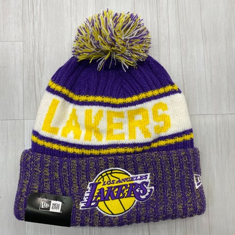 NEWERA ニューエラ NBA ロサンゼルス レイカーズ Lakers ポンポン付き ニット帽 フリース
