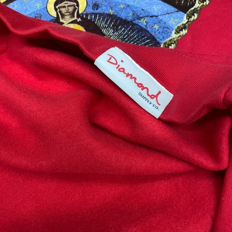 Diamond Supply ダイヤモンドサプライ  ArabicMary クルーネック スウェット ベーシック トレーナー 赤
