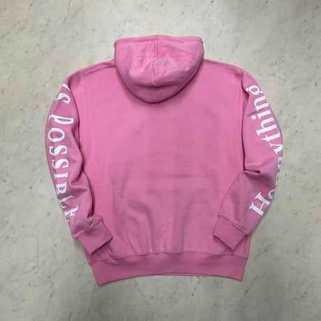 LA発 Hennything Is Possible グラフィック プルオーバー パーカー ピンク (GFX/Hdy103)