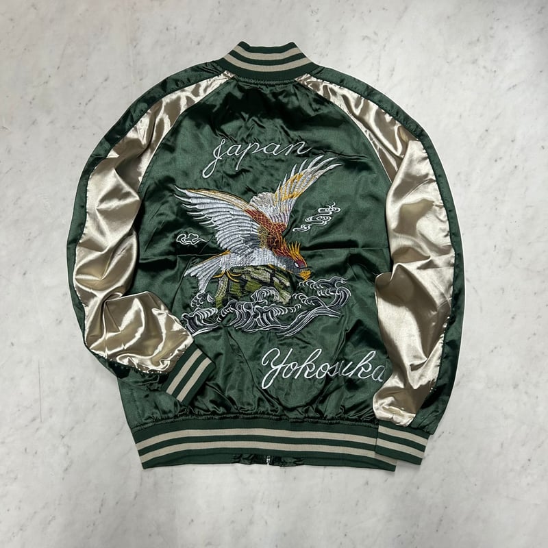 横須賀発祥 スカジャン Yokosuka刺繍入り SUKAJAN 鷹 Eagle 内ポケット