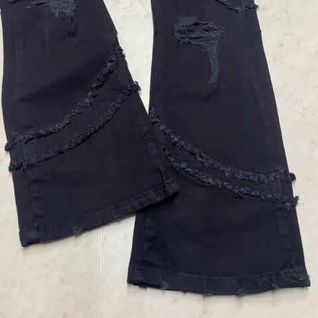 米国ブランド FWRD Denim NY スタックドフレア デニム Stacked Twisted Jeans ジェットブラック (JNS15)