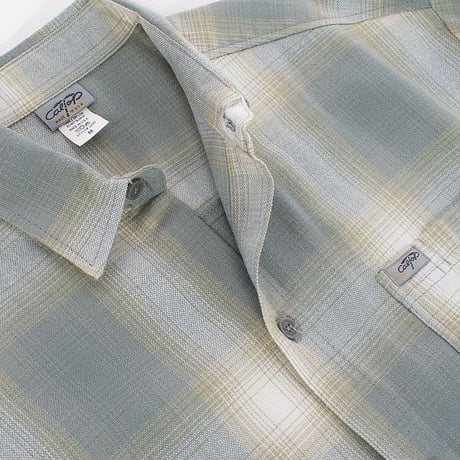 アメリカ製 CALTOP キャルトップ 半袖 オンブレチェックシャツ NEW GRAY ニューグレー ゴールド (SBS32)