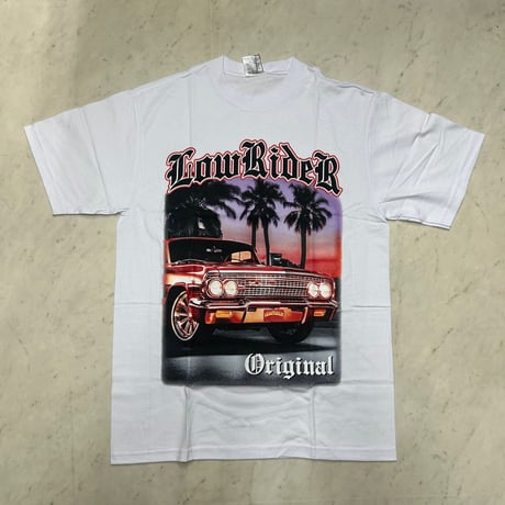 LA発 LowRider ローライダー アンダーグラウンド グラフィック ヘビーウェイト Tシャツ 白 (GTS119)