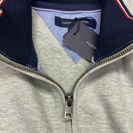 TOMMY HILFIGER USA 3/4 クオータージップ モックネック スウェットプルオーバー (R4F-4)