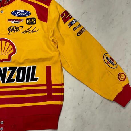 NASCAR ナスカー JHデザイン Shell Pennzoil シェル レーシングジャケット Joey Logano ジョーイ ロガーノ #22 (NSCR1)