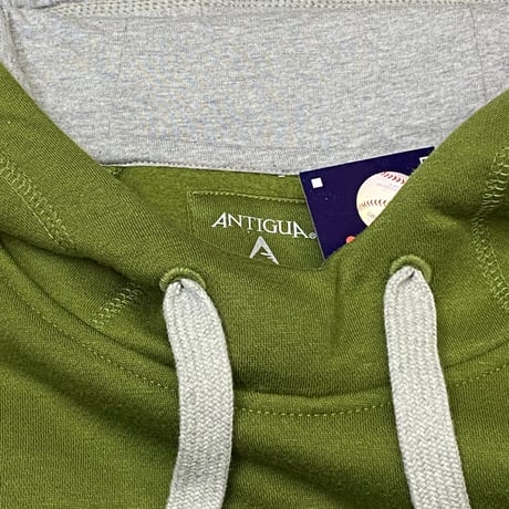 米国老舗ブランド Antigua ロサンゼルス ドジャース MLB オリーブ LA VICTORY HOODIE