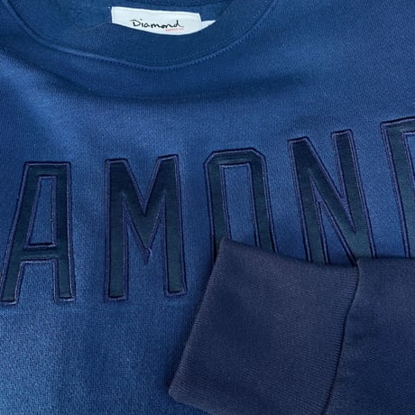 Diamond Supply ダイヤモンドサプライ SchoolYard クルーネック スウェット トレーナー 2トーン 紺