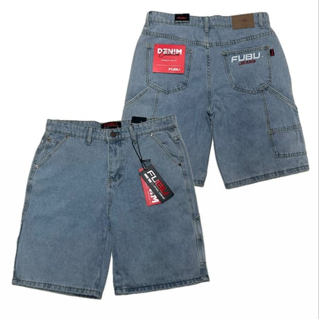 USA仕様 FUBU フブ Short Cargo Denim ショートカーゴデニム Y504 ライトブルー (SJNS49)
