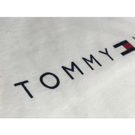 海外限定デザイン TOMMY HILFIGER トミーヒルフィガー  長袖 Tシャツ ロンT 白 トリコロール