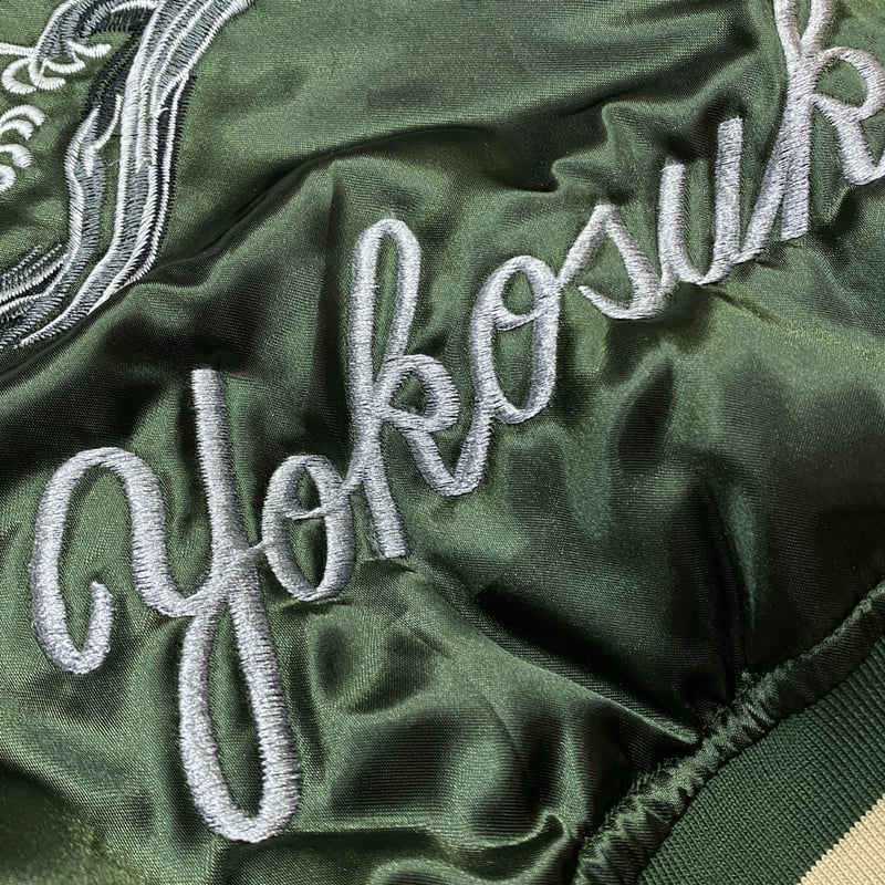 中綿入り Yokosuka刺繍入り スカジャン PUFF SUKAJAN 鷹 HAWK 総刺繍