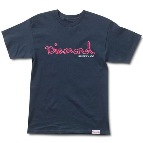 【2XL】 Diamond Supply Co ダイヤモンドサプライ 半袖 Tシャツ Neon ネオン 紺 ネイビー LA