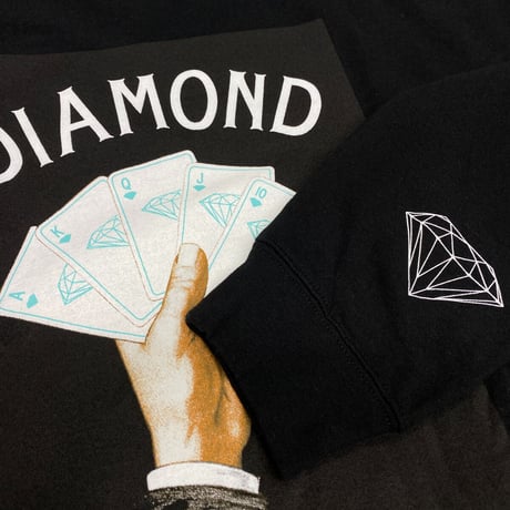 Diamond Supply ダイヤモンドサプライ Cards クルーネック スウェット トレーナー 黒 トランプ