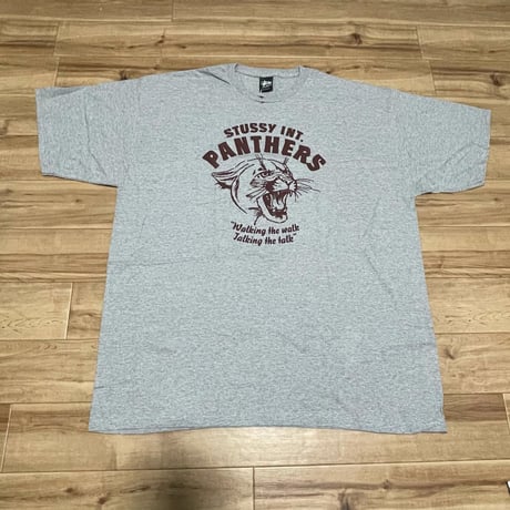 【2XL】 Stussy ステューシーPANTHERS パンサー 半袖 グラフィック Tシャツ グレー ブラック  (45)