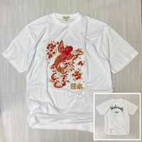 ロリコ限定 YOKOSUKA 和柄Tシャツ 鯉 KOI FISH 白/赤 スカT 横須賀名物 (JPT8)