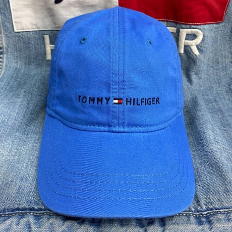 トミーヒルフィガー TOMMY HILFIGER レザーストラップバック キャップ スカイブルー クラシックロゴ