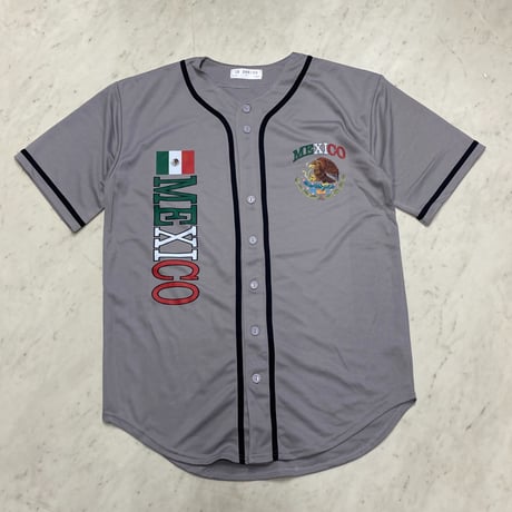 LA発 LA DREAMZ メキシコ MEXICO アンダーグラウンド グラフィック ベースボールシャツ グレー (GFX-BB6)