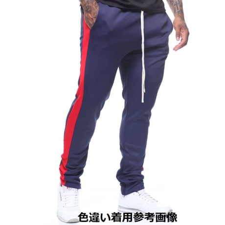 ロイヤルブルー RoyalBlue トラックパンツ 迷彩 カモフラージュ 青 サイドライン ストレッチ素材 2トーン