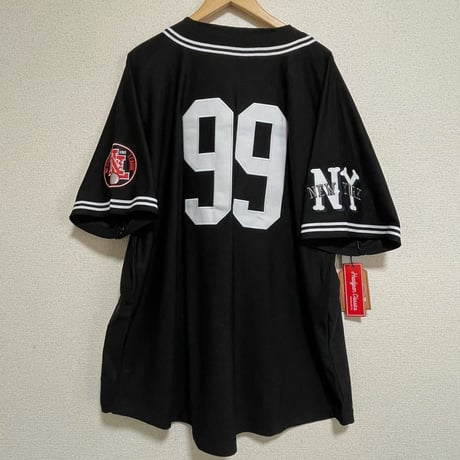 【3XL】 二グロリーグ NEGRO 『NY ブラック ヤンキース』 BLACK YANKEES ＃99 ベースボールシャツ 黒