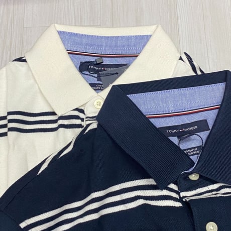 Tommy Hilfiger USAトミーヒルフィガー カスタムフィット ストライプ ポロシャツ (R4F-36)