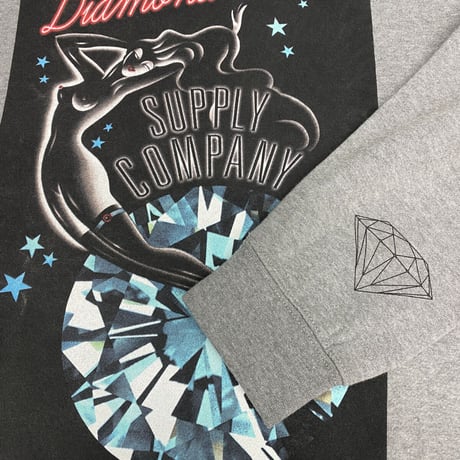 Diamond Supply ダイヤモンドサプライ  Distract クルーネック スウェット トレーナー ガンメタ グレー