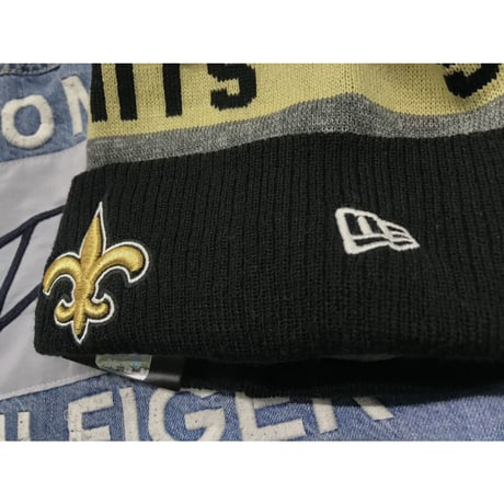 NEWERA ニューエラ NFL ニューオリンズ セインツ 公式 ニット帽 ポンポン付 フリース