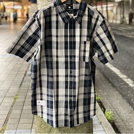 LRG エルアールジー チェック柄 グレー GREY 半袖 ボタンシャツ 綿100% ストリート