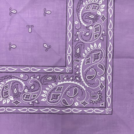 ペイズリー バンダナ Paisley Bandana ヴィンテージ調 大判サイズ 55cm ラベンダー (BNDN92)
