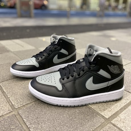 NIKE ナイキ AIR JORDAN1 MID エアジョーダン1 ミッドカット 黒/グレー (AJ76)