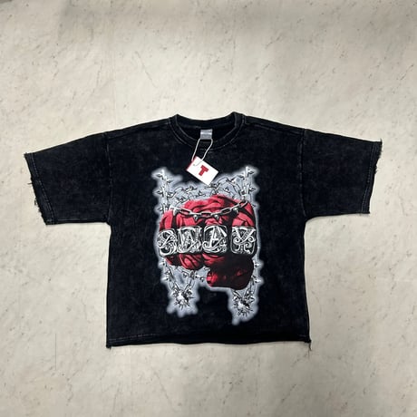 日本未入荷ブランド TAKER テイカ― GEAR LOCKER ヴィンテージブラック クロップドTシャツ  (CropT28)