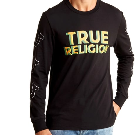 True Religion トゥルーレリジョン True LA Art 馬蹄 ロングスリーブ Tシャツ 長袖 ロンT (TRUE-LT4)