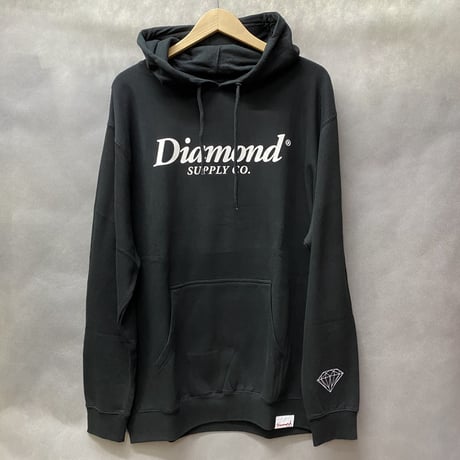 ラスト1  【XL】 ダイヤモンドサプライ Diamond supply co. スウェット 黒 プルオーバー パーカー LA ベーシックロゴ 裏起毛