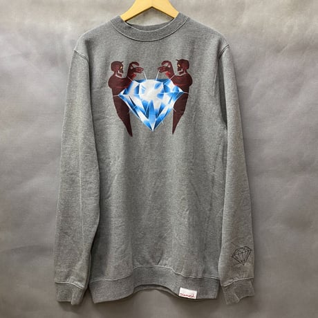 Diamond Supply ダイヤモンドサプライ  Demon クルーネック スウェット トレーナー グレー ガンメタ