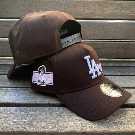 海外限定 Newera ニューエラ 9Forty Aフレーム LA Dodgers ドジャース キャップ Heart ハートロゴ ショコラ (940-127)