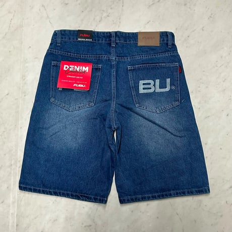 USA仕様 FUBU フブ Denim Shorts Pants デニム ショートパンツ Y502 Med Blue (SJNS52)