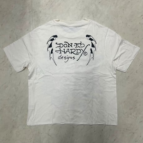 USA仕様 Ed Hardy エドハーディ Skull Roses Boxy Cropped T ローズ スカル クロップ Tシャツ (EdT3)
