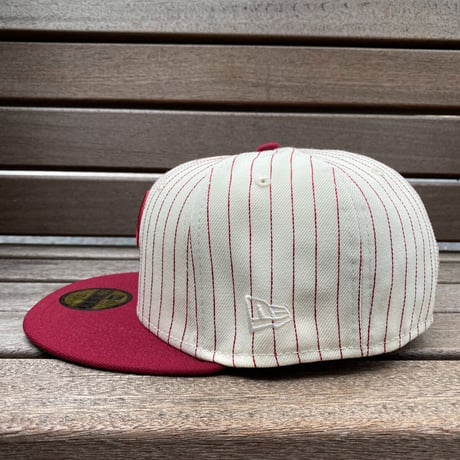 USA限定 Newera 59FIFTY フィラデルフィア フィリーズ Phillies ピンストライプ Maron (21-4)