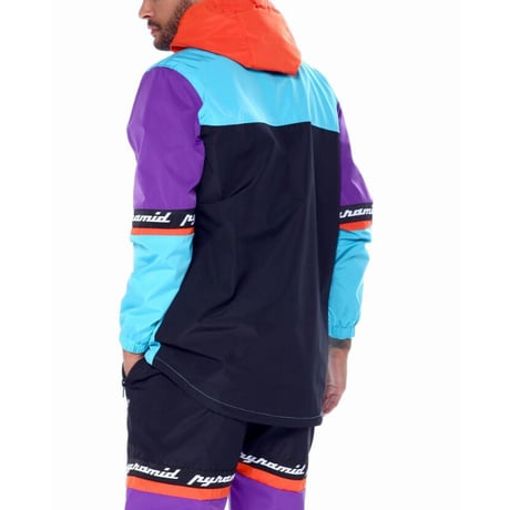 USA限定 BLACK PYRAMID ブラックピラミッド 90’s カラーブロック セットアップ 水色 ウィンドブレーカー