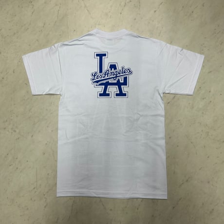 LA発 Los Angeles ロサンゼルス スタジアム グラフィック 半袖 ヘビーウェイト Tシャツ 白 (GTS154)